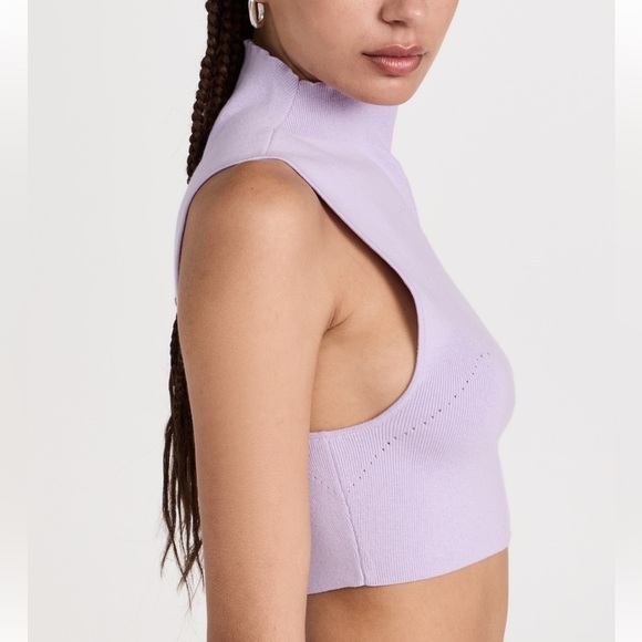 Victor Glemaud Lilac Crop Mockneck top size small NWT - Picture 3 of 7